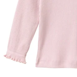 Ripp-Langarmshirt mit Rüschen malve 86/92