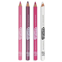 4 Schminkstifte Violett - Fuchsia - Rosa - Weiß