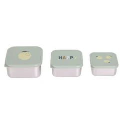 Snackbox 3er Set Edelstahl "Zitrone" grün