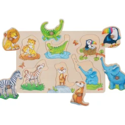 Steckpuzzle Holz - Wilde Tiere 6 Teile
