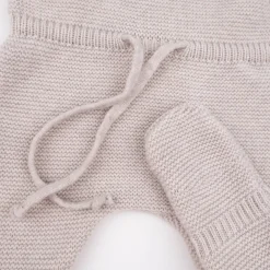 Strick-Strampler mit Cashmere beige 62/68