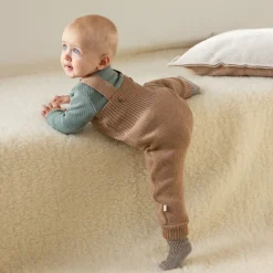 Strick-Trägerhose Merinowolle karamell 62/68