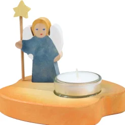 Teelicht mit Engel | blau