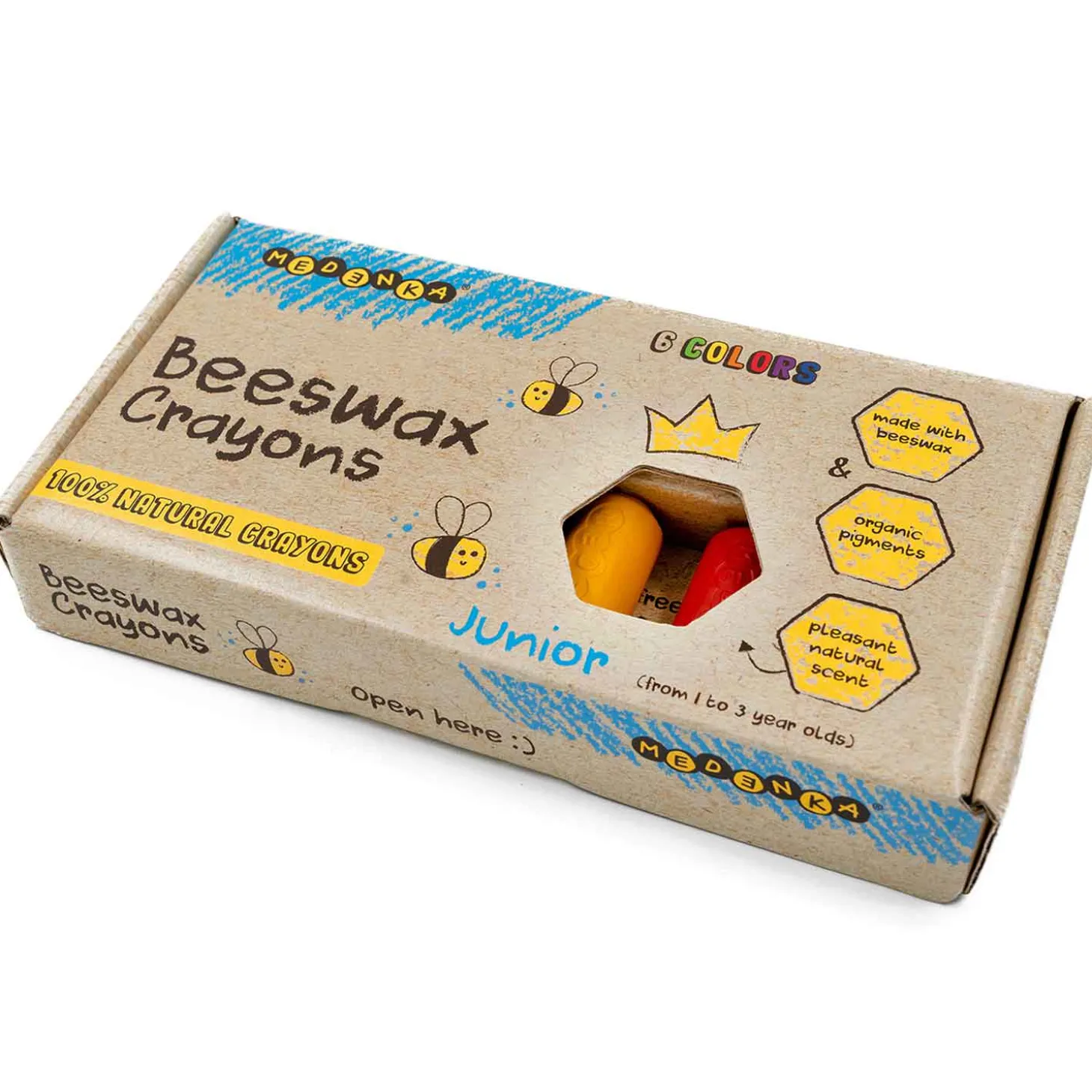 6 Wachsmalstifte aus Bienenwachs