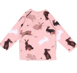 Wickelshirt Hasen Allover-Print rosa 50/56