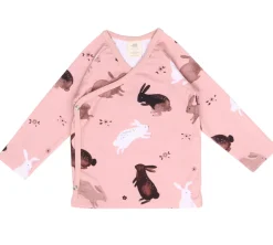 Wickelshirt Hasen Allover-Print rosa 50/56