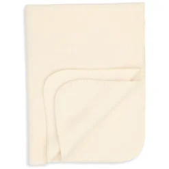 Wollfleece Decke natur mit Muschelkante