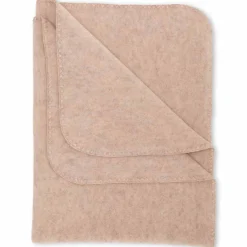 Wollfleece Decke sand mit Muschelkante
