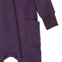 Wollwalk-Zippoverall aubergine 74/80
