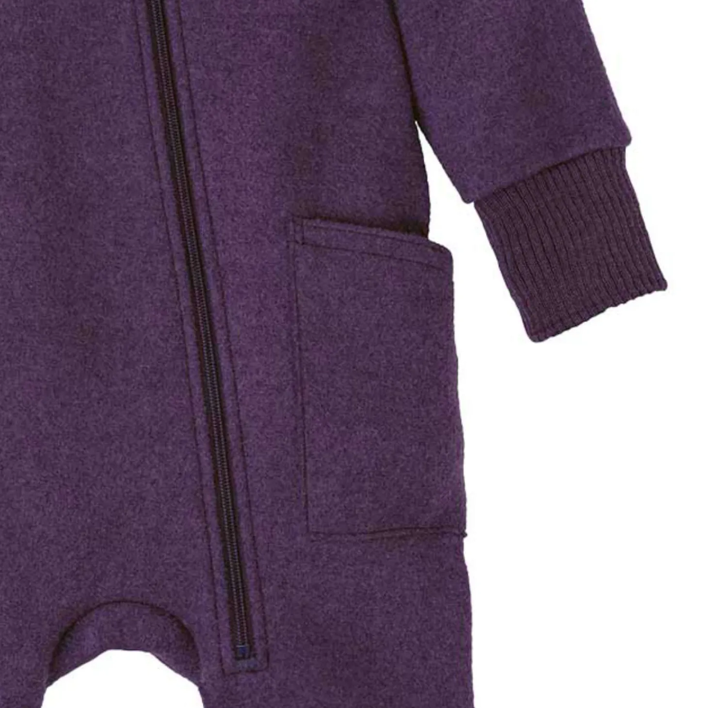 Wollwalk-Zippoverall aubergine 74/80