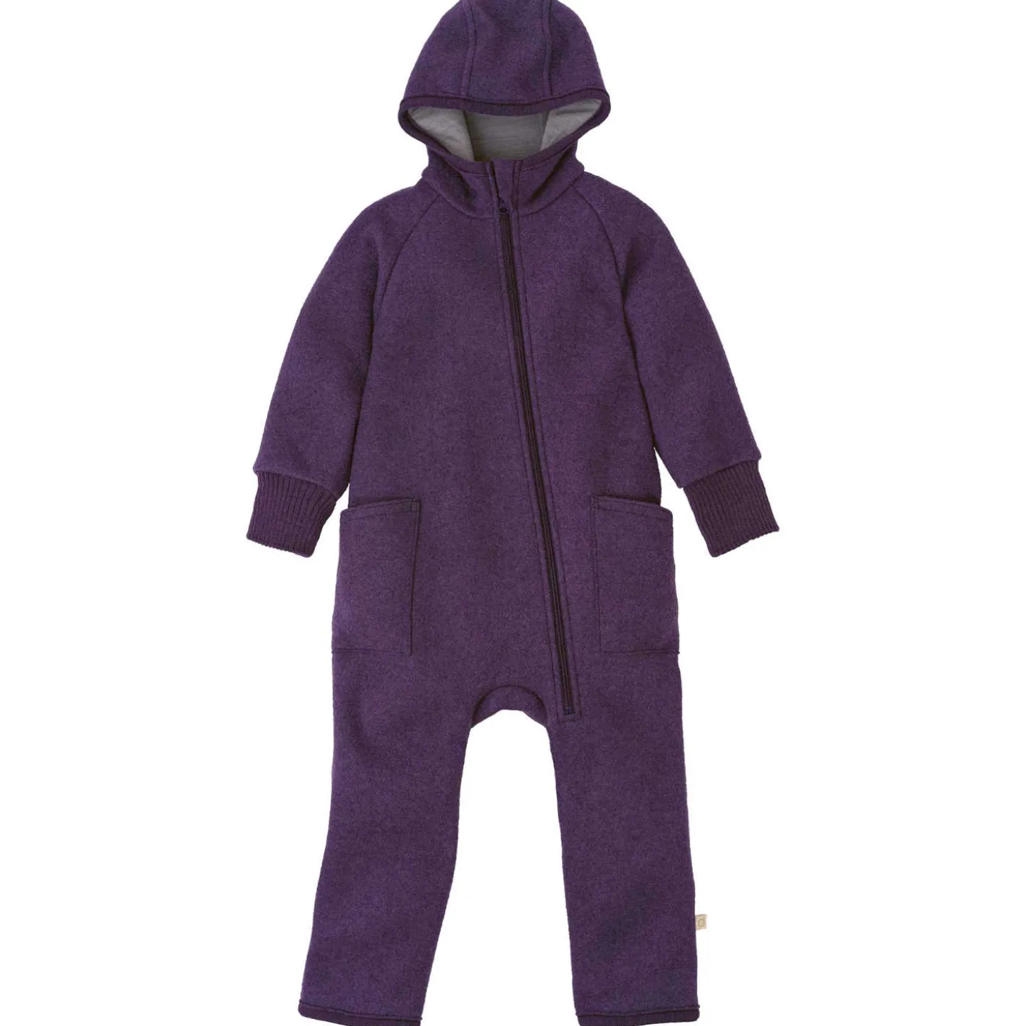 Wollwalk-Zippoverall aubergine 74/80