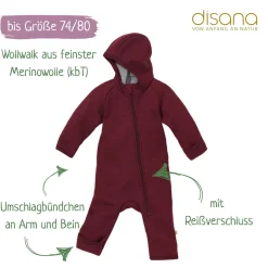 Wollwalk-Zippoverall cassis 62/68
